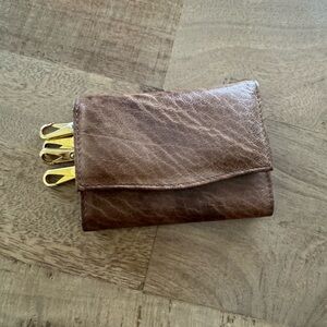 Vintage Renwick brown florentine calf Leather Made in Canada Key Holder Wallet